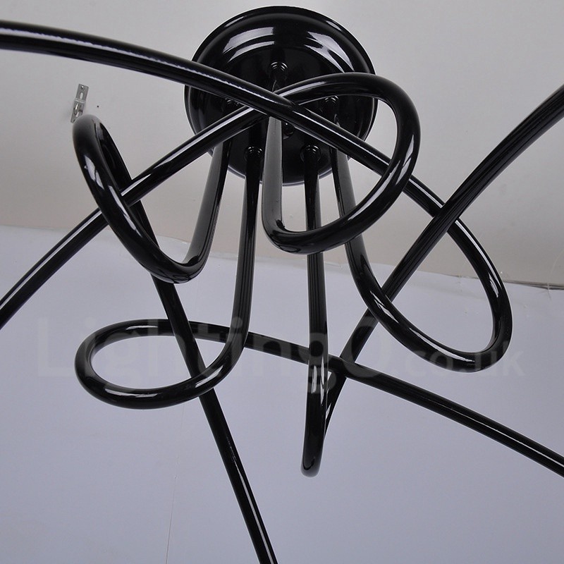 Lámpara de araña de 5 luces de metal estilo country negro