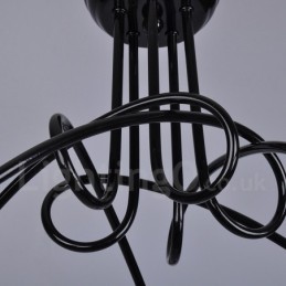 Lámpara de araña de 5 luces de metal estilo country negro