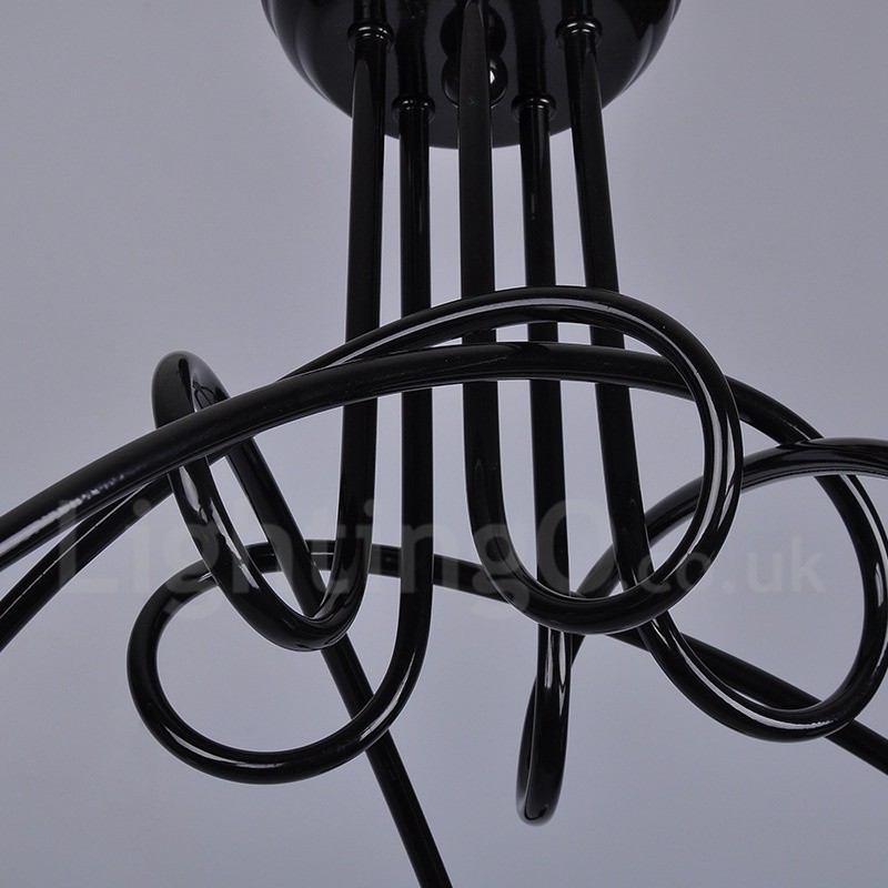 Lámpara de araña de 5 luces de metal estilo country negro