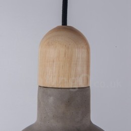 Lámpara colgante de una sola luz de hormigón de madera vintage retro