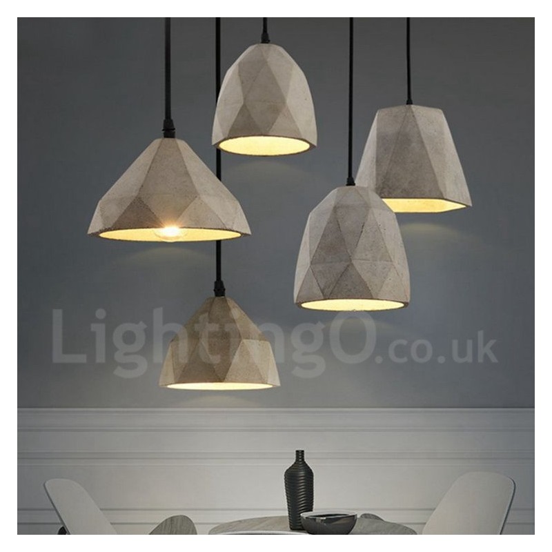 Lámpara colgante vintage de hormigón de una luz
