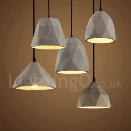 Lámpara colgante vintage de hormigón de una luz