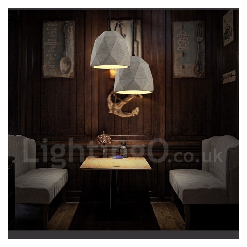 Lámpara colgante vintage de hormigón de una luz