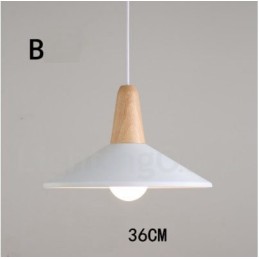 Lámpara colgante moderna contemporánea de madera y metal en varios colores