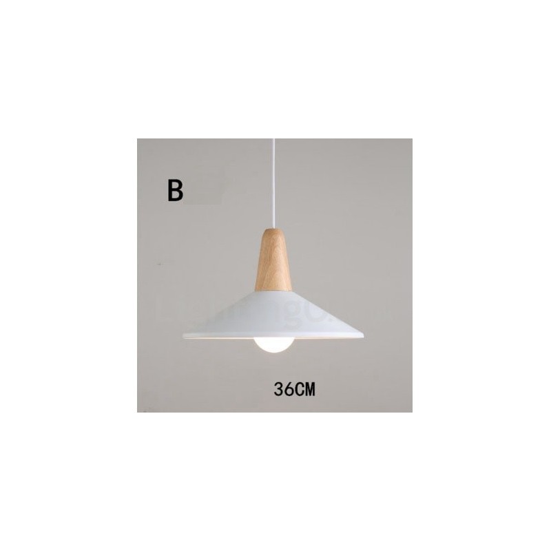 Lámpara colgante moderna contemporánea de madera y metal en varios colores