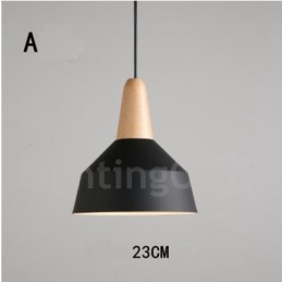 Lámpara colgante moderna contemporánea de madera y metal en varios colores