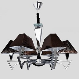 Lámpara de araña de hierro forjado de moda con iluminación artística de 6 luces
