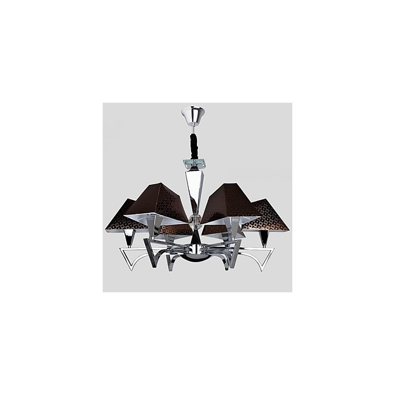 Lámpara de araña de hierro forjado de moda con iluminación artística de 6 luces