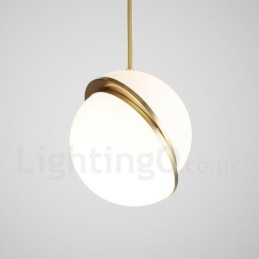 Lámpara colgante moderna contemporánea de cobre con pantalla de cristal