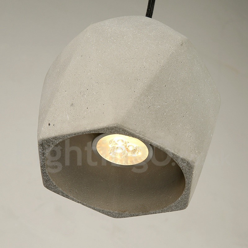 Lámpara colgante de hormigón de 1 luz
