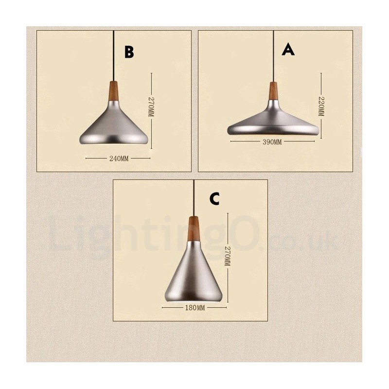 Lámpara colgante moderna contemporánea de metal de 1 luz