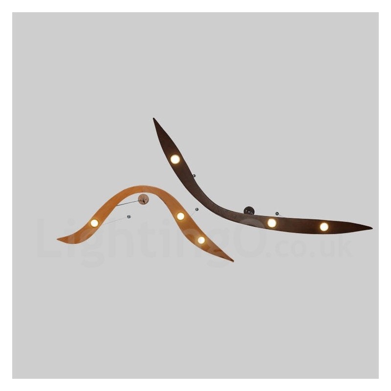 Lámpara colgante moderna contemporánea de madera de 3 luces