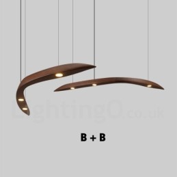 Lámpara colgante moderna contemporánea de madera de 3 luces