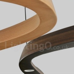 Lámpara colgante moderna contemporánea de madera de 3 luces