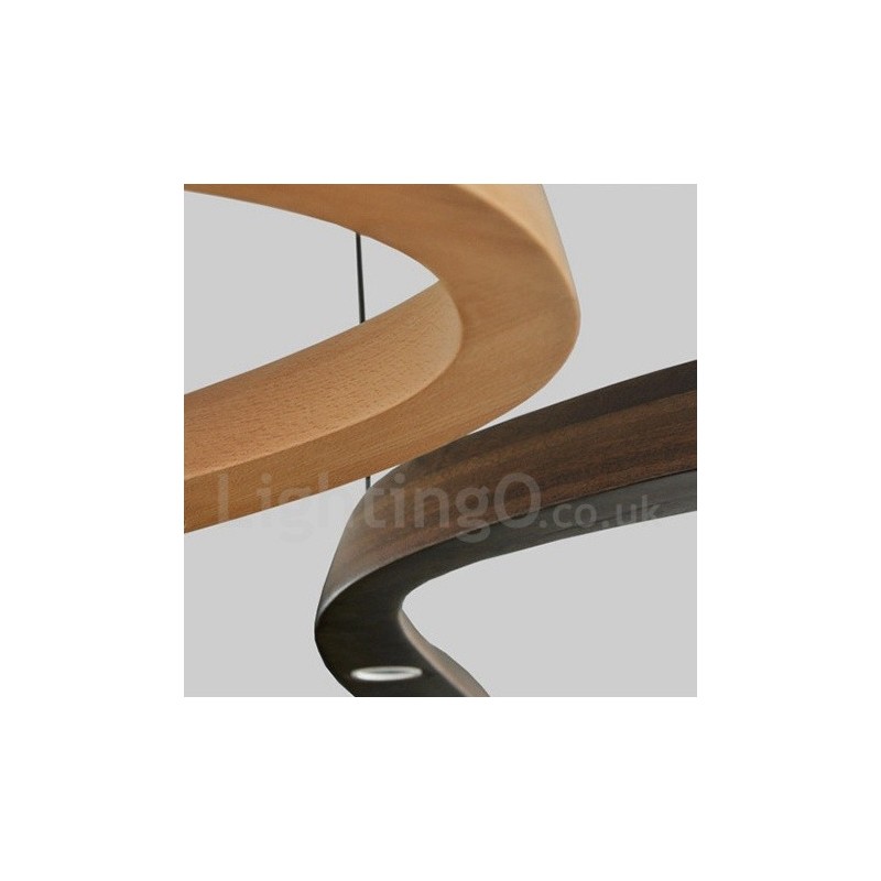 Lámpara colgante moderna contemporánea de madera de 3 luces