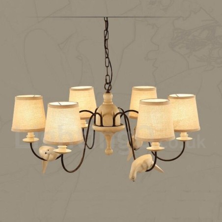 Lámpara colgante rústica vintage de 6 luces Lámpara colgante rústica vintage de 6 luces