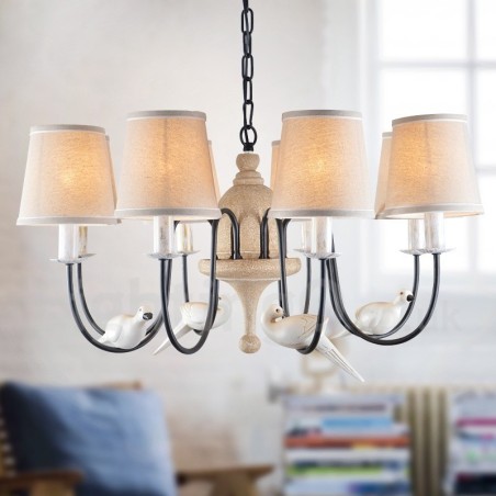 Lámpara colgante rústica vintage de 8 luces Lámpara colgante rústica vintage de 8 luces