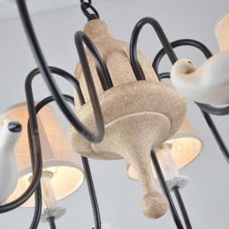 Lámpara colgante rústica vintage de 8 luces