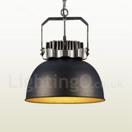 Lámpara colgante vintage de metal estilo country negro