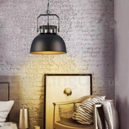Lámpara colgante vintage de metal estilo country negro