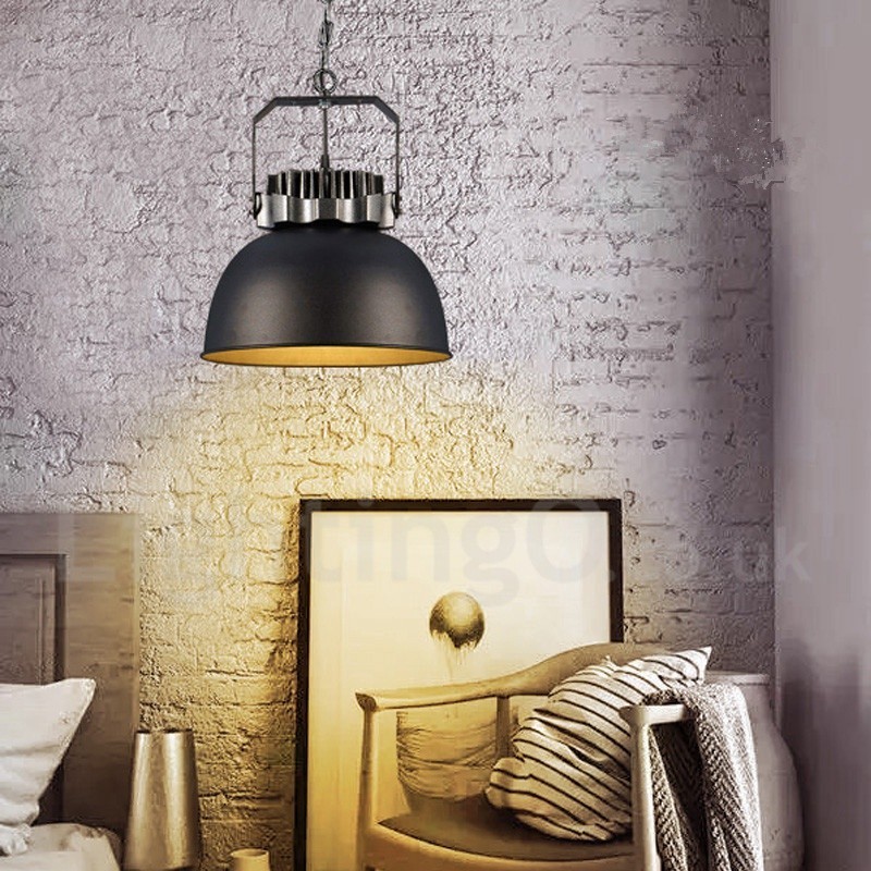 Lámpara colgante vintage de metal estilo country negro