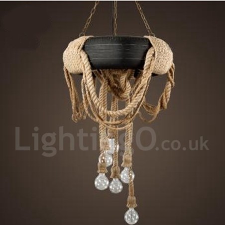 Lámpara colgante vintage de estilo campestre de 6 luces Lámpara colgante vintage de estilo campestre de 6 luces