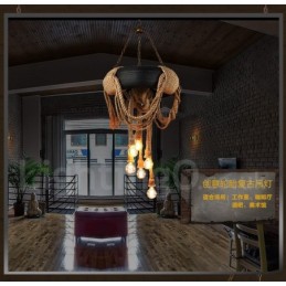 Lámpara colgante vintage de estilo campestre de 6 luces