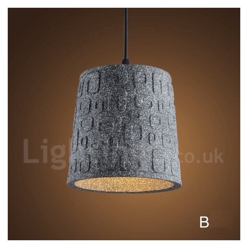 Lámpara colgante retro vintage de hormigón de una luz