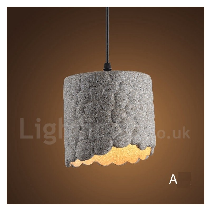 Lámpara colgante retro vintage de hormigón de una luz