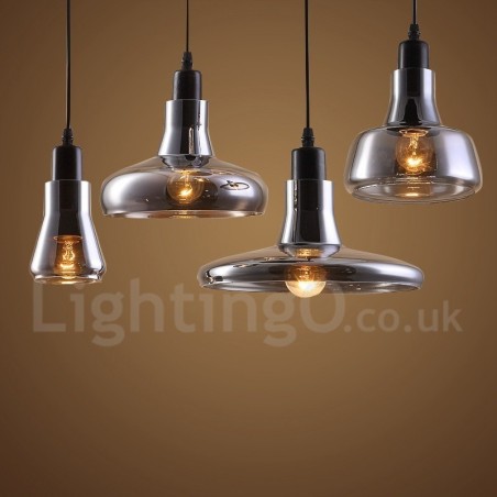 Lámpara colgante retro vintage de 1 luz con pantalla de cristal Lámpara colgante retro vintage de 1 luz con pantalla de cristal