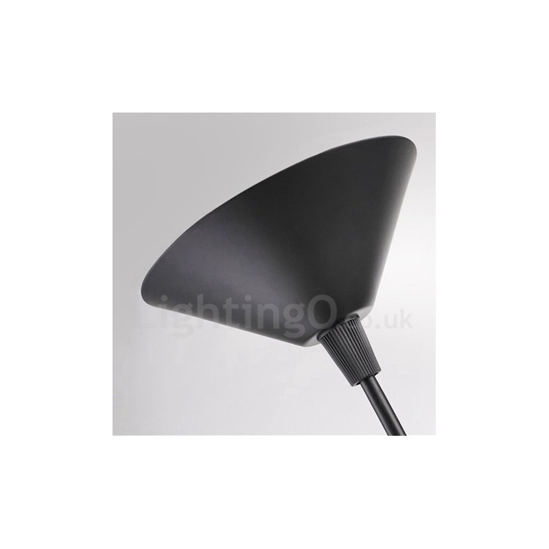 Lámpara colgante retro vintage de 1 luz con forma de sombrero de metal negro