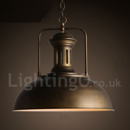 Lámpara colgante retro vintage de metal de una luz Lámpara colgante retro vintage de metal de una luz