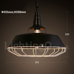 Lámpara colgante retro vintage de metal de una luz