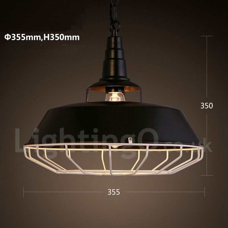 Lámpara colgante retro vintage de metal de una luz