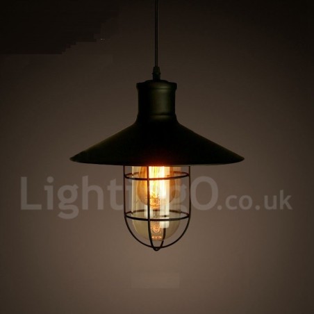 Lámpara colgante retro vintage de metal de una luz Lámpara colgante retro vintage de metal de una luz
