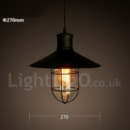 Lámpara colgante retro vintage de metal de una luz