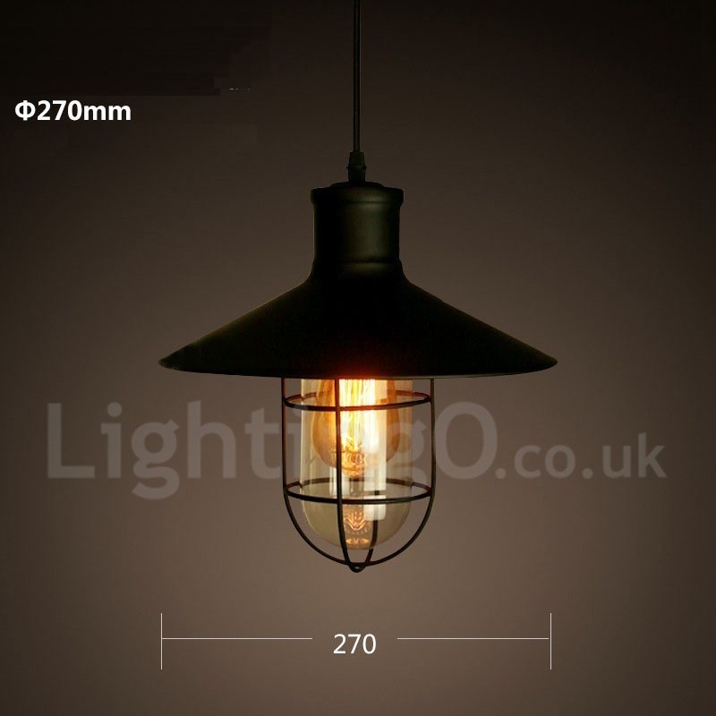 Lámpara colgante retro vintage de metal de una luz