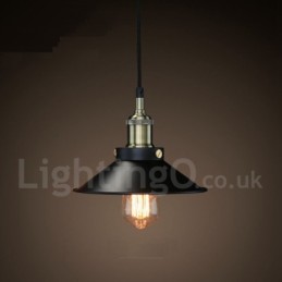 Lámpara colgante retro vintage de metal de una luz