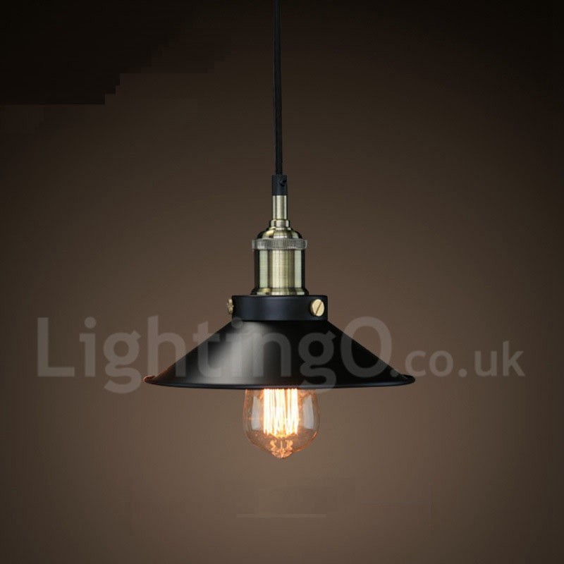 Lámpara colgante retro vintage de metal de una luz