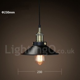 Lámpara colgante retro vintage de metal de una luz