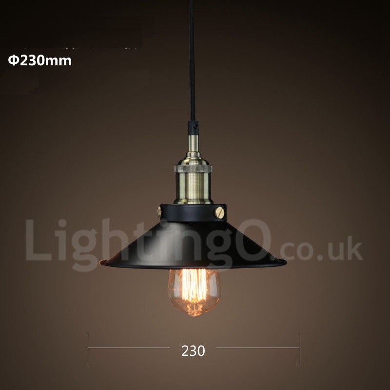 Lámpara colgante retro vintage de metal de una luz