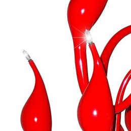 Lámpara de araña moderna de 18 luces G4 con pintura roja