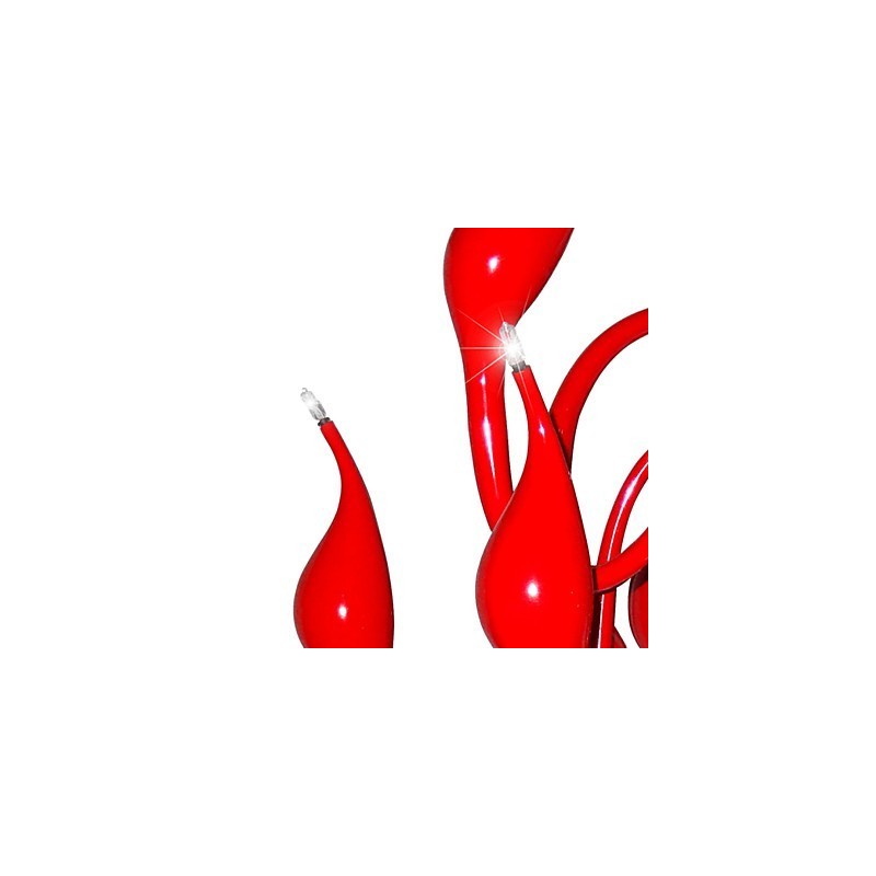 Lámpara de araña moderna de 18 luces G4 con pintura roja