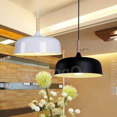 Lámpara colgante moderna contemporánea de madera y metal Lámpara colgante moderna contemporánea de madera y metal