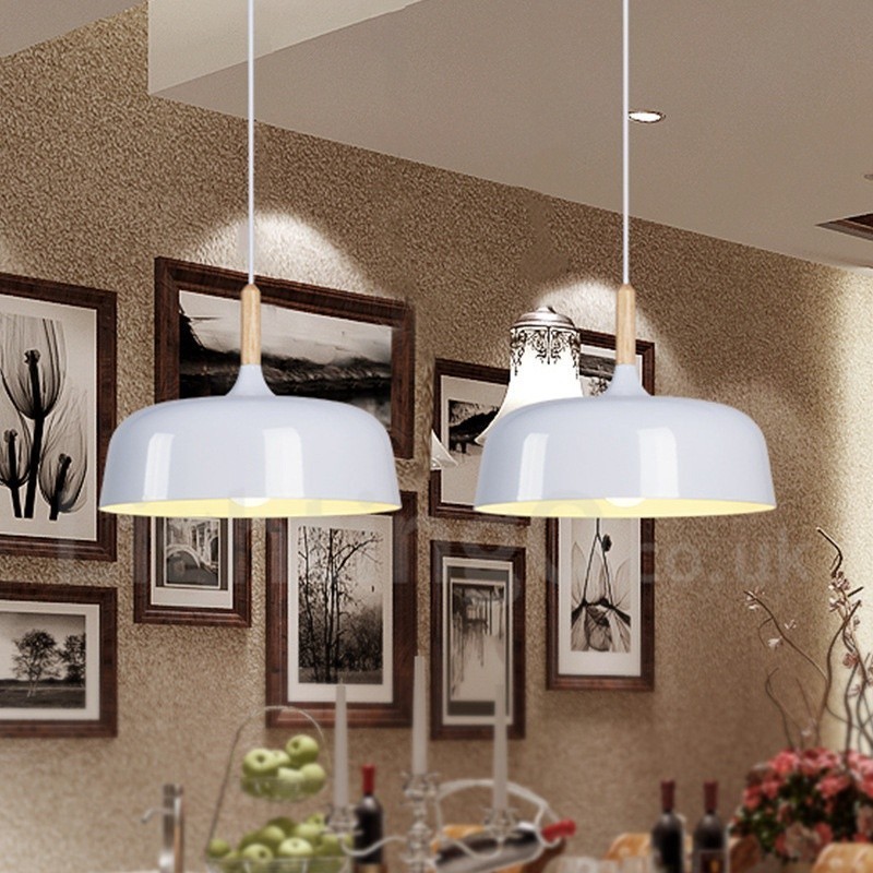 Lámpara colgante moderna contemporánea de madera y metal