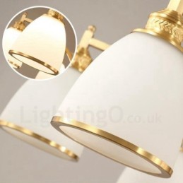 Lámpara de araña rústica de 3 luces con iluminación integrada de metal y cobre