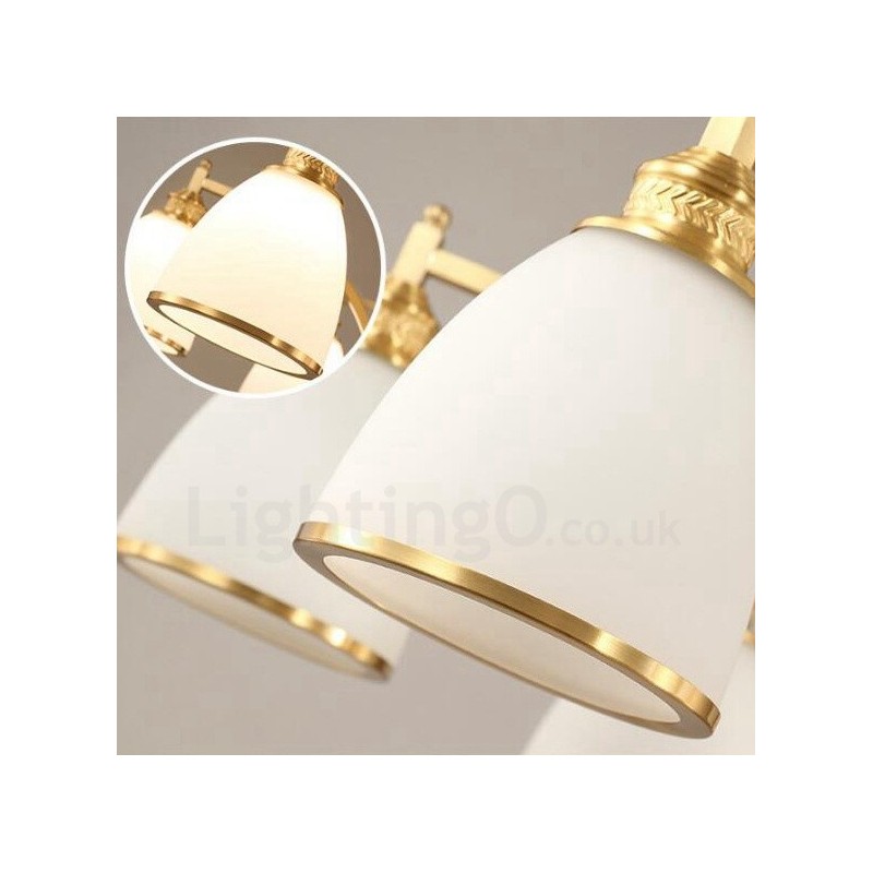 Lámpara de araña rústica de 3 luces con iluminación integrada de metal y cobre