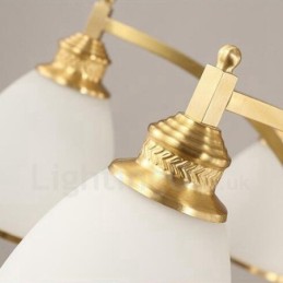 Lámpara de araña rústica de 5 luces con iluminación integrada de metal y cobre