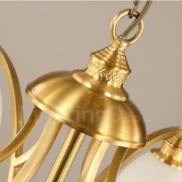 Lámpara de araña de cobre con 10 luces de estilo rústico integrada