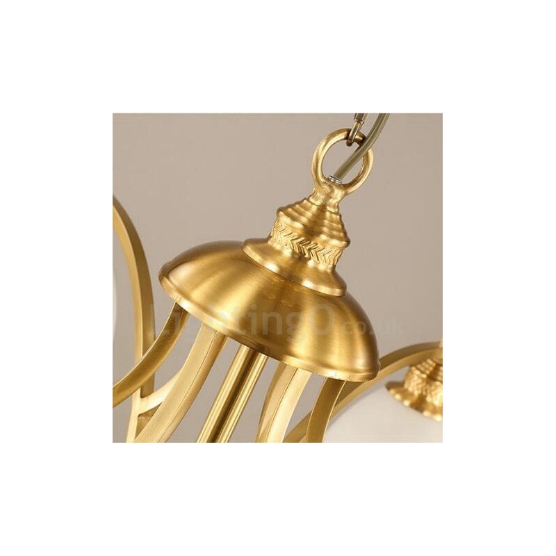 Lámpara de araña de cobre con 10 luces de estilo rústico integrada